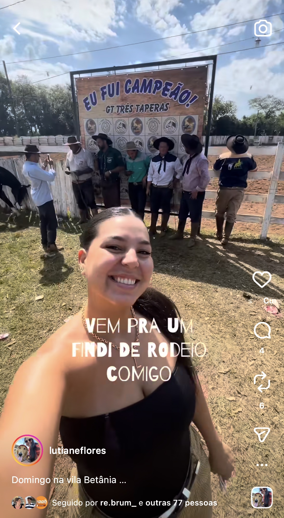 Reels da Lutiane Flores em ambiente de rodeio