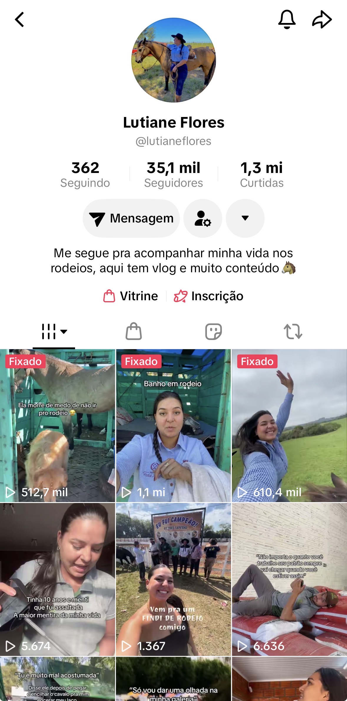 Conteúdo da Lutiane Flores em formato vertical